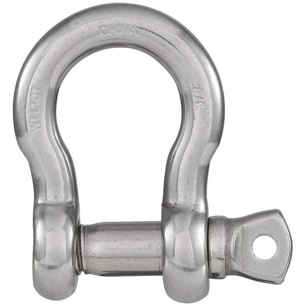 National Hardware Anchor Shackle, 38 in Trade, 2200 lb Working Load, 38 in Dia Wire, 316 Grade N100-280